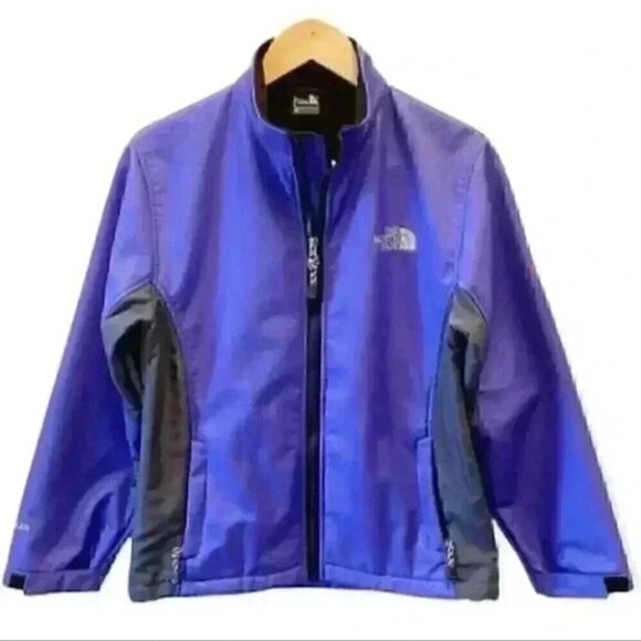 The North  Face Jacket Fleece Lined Soft Shell Purple Grey Size Medium - Picture 1 of 16